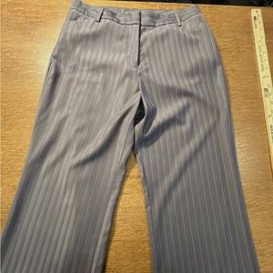 Bogari silk pants grey pinstripe size 6 with pockets